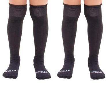 Imagem de Kit 2 Pares Meião Futebol Infantil e Juvenil Cores Sortidas - Apollo, 