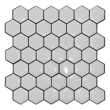 Imagem de Pastilha Adesiva Resinada Colmeia Branca - 105 Placas para Rejunte Bra