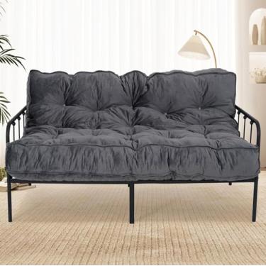 Imagem de KOZIDO Colchão Futon tamanho casal de 20 cm, colchão dobrável extra grosso, enchimento de espuma desfiada para adultos/adolescentes/animais de estimação sem necessidade de montagem, moldura não