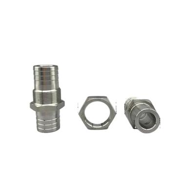 Imagem de Encaixe 19 mm 3/10.2 cm ID Union Hose 304 Aço Inoxidável Anteparo Mangueira Mangueira Barb Pipe Fitting Conector Tubulação Passando pela Parede