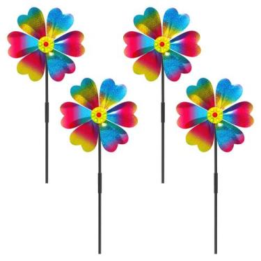 Imagem de Wind Spinners HADEEONG Sparkly para quintal e jardim, 4 unidades