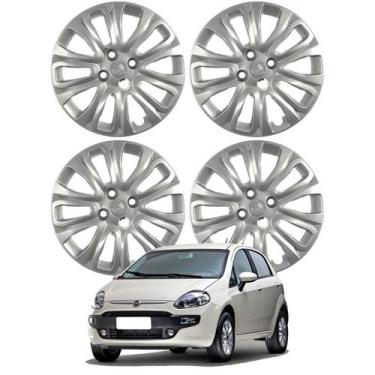 Imagem de Jogo Calota Aro 15 Fiat Punto 2015-2016 Cubo Padrão Prata - Grid Calot