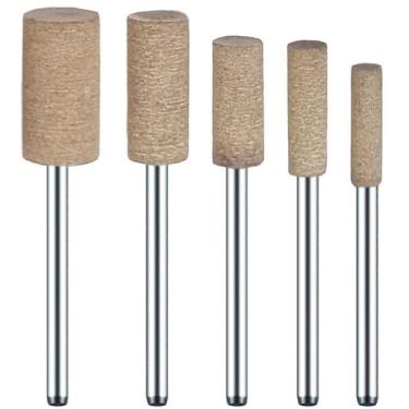 Imagem de Kit 5 Pontas Montada 4Mm A 10Mm Couro Polir Micro Retífica - Dremax