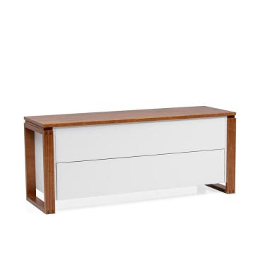 Imagem de Baú Sapateira em Madeira Maciça e Mdf Craft Branco / Garapa