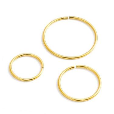 Imagem de Piercing Argola Nostril para Nariz Fininha PVD Dourada - M2 Piercing, 