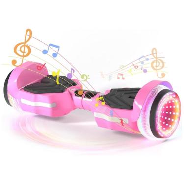 Imagem de Hoverboard SIMATE com Luzes de LED Coloridas, Alto-falantes Bluetooth e Aplicativo, Motores Duplos de 250W, Velocidade Máxima de 13,7 km/h