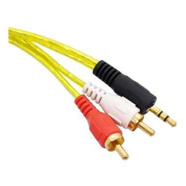 Imagem de Cabo Auxiliar P2 Estereo X 2rca Blindado Profissional 1.80 M