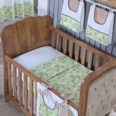 Imagem de Lençol Berço Sem Elástico Percal Algodão Liso Bebe Menino