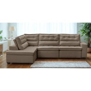 Imagem de Sofá de Canto Retrátil e Reclinável com Molas 3,40x2,00 Esquerdo Viena