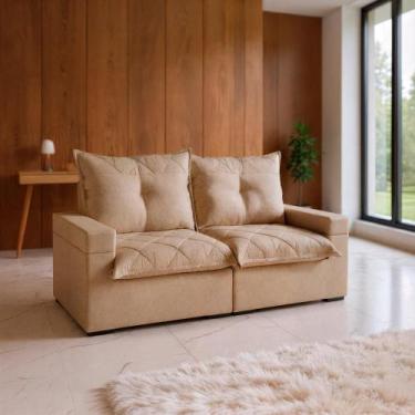 Imagem de Sofá 2 Lugares Reclinável 1,90m Tera Bom Pastor, Linho Bege