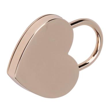 Imagem de Generic Cadeado Vintage de Metal Com Trava de Coração Com Chave, Tamanho Pequeno para Diário, Caixa de Joias e Bagagem Pequena, 45x59mm, Suprimentos para Artesanato (ouro rosa)