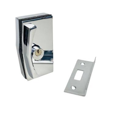 Imagem de Kit Fechadura Blindex 3530 com Espelho 3230 para Porta de Correr de Vidro Temperado 8 a 10 mm V/A (Cromado)