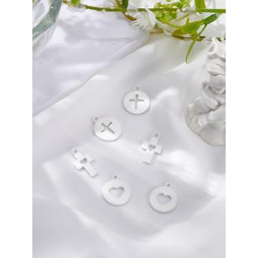 Imagem de 6 peças 3 estilos de pingentes de cruz, pingentes de liga de chapeamento, berloques retrôs, acessórios para fazer joias, colar faça você mesmo, brincos achados artesanais DIY, 17-18,5x10-14,5x1-2 mm