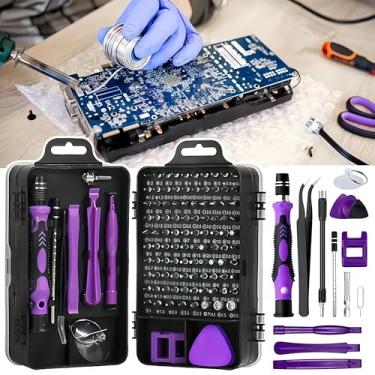 Imagem de Conjunto de chaves de fenda de precisão 115 em 1, kit de ferramentas de reparo profissional com cabeça chata e várias pontas para eletrônicos, telefone, relógio, manutenção automotiva - Magnético