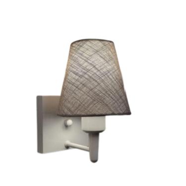 Imagem de Arandela Quadrada Md-2034 Branco Cúpula Em Tecido Cone Rustico Cinza - Bivolt