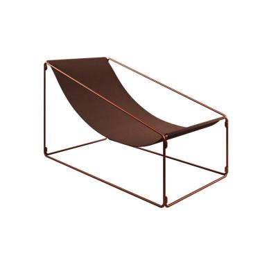 Imagem de Espreguiçadeira Industrial Arpoador Suede Cobre E Marrom - Cor: Marrom