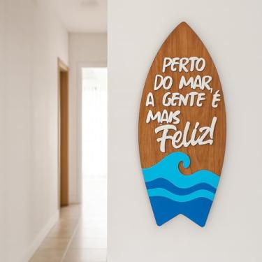 Imagem de Placa Decorativa Prancha com Frase em MDF 6mm e relevo 3D para Sala Quarto Escritório Cozinha(Amadeirado)