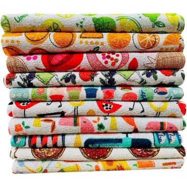 Imagem de 2X Kit 10 Panos De Prato Copa Atoalhado Estampa