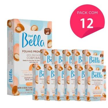 Imagem de Kit 192 Folhas Prontas de Depilação Corporal com Óleo de Argan Depil B