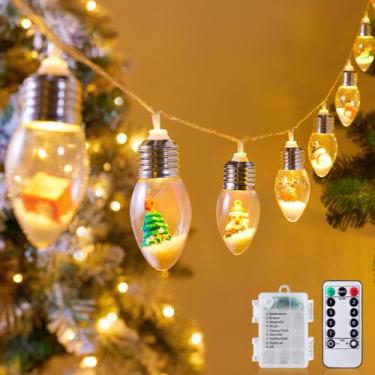 Imagem de Globo de neve de Natal Lights Brightown 7,5 pés com Papai Noel e prese