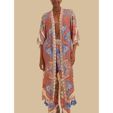 Imagem de Kimono Localizado Estampado Jandaia Dance Farm Cor:;Tamanho:PP-Feminino