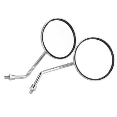Imagem de Espelhos Retrovisores para Motocicleta, 1 par de Espelho Retrovisor para Motocicleta do Lado Direito e Esquerdo de 8 Mm para Uso Universal, Grandes Espelhos Retrovisores Redondos