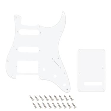 Imagem de Banworks 1Ply Strat HSS Pickguard 11 furos SSH Pickguard Placa de risco com placa traseira Conjunto de capa Tremolo Tremolo de 6 furos para USA/Mexican Modern Style Standard Stratocaster ST JT/HB-09