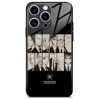 Imagem de Capa protetora Spider Troupe HxH Anime Pattern Mangá Art para iPhone 16 Pro Max, originalidade estética moderna moldura preta capa protetora