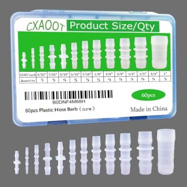 Imagem de CXAOOT 60 Peças De Encaixes Mangueira Plástico Farpados, Farpados Iguais Para Água, Ar, Gás, Aquário, Líquido, Cateter, Tubo, Adaptadores Bomba (12 Tamanhos)