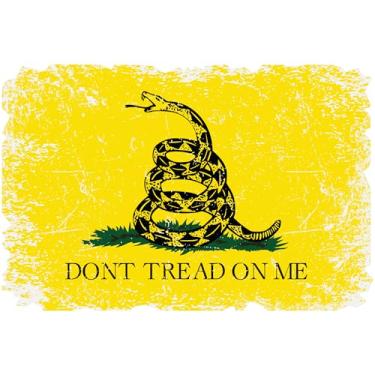 Imagem de Stickios Adesivo Dont Tread On Me - Adesivos Da Bandeira de Gadsden para Carros, Caminhões, Janelas - Decalque Patriótico Da Bandeira Americana - Cascavel de Vinil Amarelo Esfarrapado Não Pise Em Mim