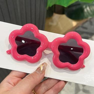 Imagem de Pacote com 1 óculos de sol infantil floral para meninas e meninos, Fúcsia