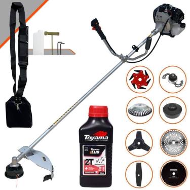 Imagem de Roçadeira Tbc43h 1,7hp 43cc + 6 Facas + Escova + Óleo Toyama
