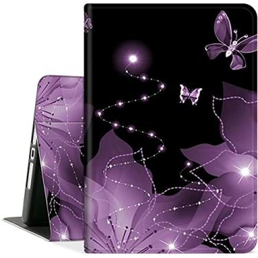 Imagem de Capa para Samsung Galaxy Tab S7 FE 2021/Galaxy Tab S8 Plus 2022/Tab S8+/S7 Plus 2020 31.5 cm, capa protetora de couro sintético dobrável para tablet com função despertar/hibernar automaticamente, flor