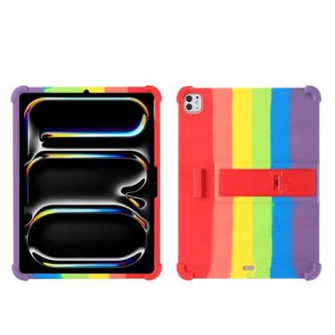 Imagem de QYiiD Capa para iPad Pro 11 polegadas (M5) 2025/ (M4) 2024 (Modelo: A3357, A3358, A3359, A2836/A2837/A3006), capa protetora dobrável de silicone leve para crianças, macia e resistente a choques