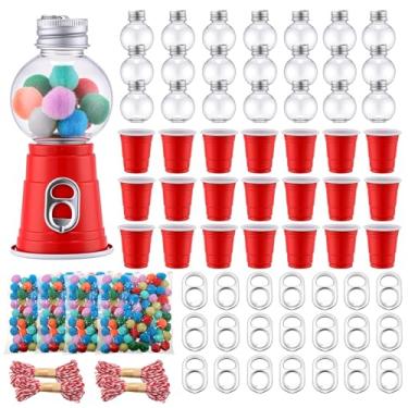 Imagem de Blushtier Conjunto de 20 bolas decorativas de Natal, com corda de algodão, bolas coloridas, copos, enfeites de árvore de Natal para decoração de garrafas de Natal DIY para celebração de férias ou