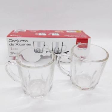 Imagem de Conjunto Com 2 mini xícaras De Vidro70ml - Wincy para café ou chá