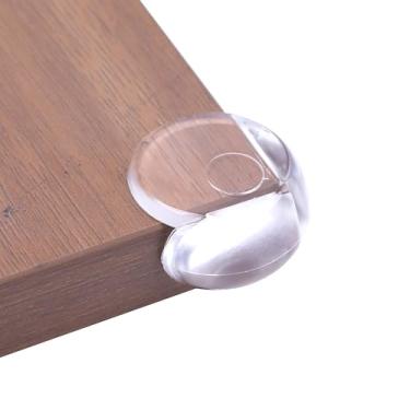 Imagem de Pacote com 12 protetores de canto protetores de borda e canto de borracha pré-colada para lareira, mesa, escada, armário transparente e transparente