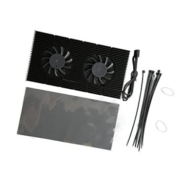 Imagem de Radiador de Placa Traseira Gpu, Liga de Alumínio, Dissipador de Calor Rápido, Refrigerador de Memória Rtx3090 3080 3070, Ventilador Duplo Preto, Operação de Baixo Ruído
