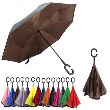 Imagem de Guarda chuva invertido tecido duplo impermeável  hastes reforçadas con