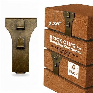 Imagem de Holiday Joy - Clipes de tijolos de Natal para pendurar ao ar livre - Pacote com 4 ganchos de tijolo para pendurar decoração de parede, plantadores, fotos e grinaldas de até 11,3 kg - Cabides de