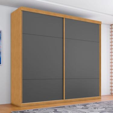 Imagem de Guarda Roupa 2 Portas E 4 Gavetas Quatis Naturalle Grafite