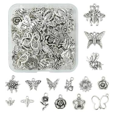 Imagem de MakemadeDIY Pingentes de liga de estilo tibetano, pingentes para pulseiras, colares, brincos, kit de fabricação de joias com pingentes musicais de animais fofos sortidos, 9.5~25.5mm x 10~25mm x 1~