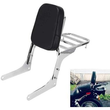 Imagem de Yarmile Encosto Sissy Bar com bagageiro e almofada confortável para Honda Rebel 250 CMX 250 CA250 todo o ano (cromado)
