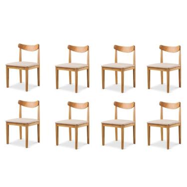 Imagem de Kit 8 Cadeiras Sala de Jantar Aurora Bege