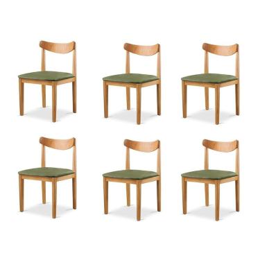 Imagem de Kit 6 Cadeiras Sala de Jantar Aurora Verde/Nuture