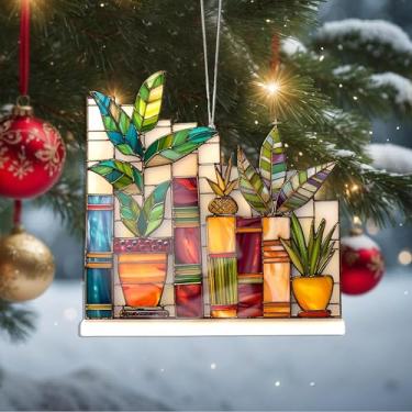 Imagem de Enfeites de Natal, livro de cristal, enfeites de árvore de Natal feitos à mão, decoração de carro e casa - presentes de Natal, decoração de artesanato em acrílico, ideias de troca de presentes para