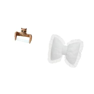 Imagem de Fenteer Suporte de Papel Higiênico de Criativo, Organizador de Toalhas com Laço Fofo, Almofada para Casa Moderna, Cozinha, Cabeceira, Sala de Estudo, C