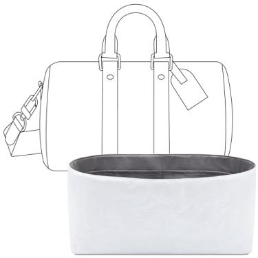 Imagem de FANJI Project Bolsa organizadora para bolsa LV Keepall 35, ajuste personalizado no interior, cinza ardósia, leve, resistente à água, com acessórios para porta-copos