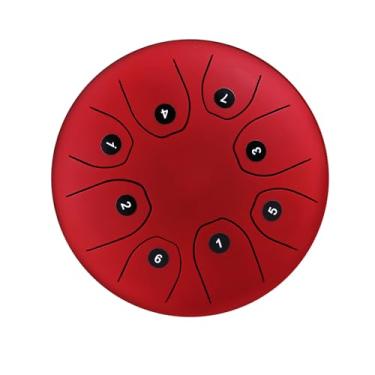 Imagem de 5.5 Polegada Mini Tambor de Língua de Aço, Instrumento de Percussão de Tambor Handpan Com Maletes Levar Saco para Meditação Yoga Zazen Educação Musical (Vermelho)