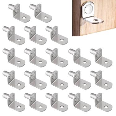 Imagem de 20 peças de suporte de prateleira, pino de prateleira de 5 mm, pinos de metal, pinos de armário em forma de L para prateleiras de móveis